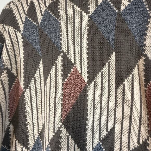 VTG Grandpa Sweater Hennessy Mens SIZE XL Geometric Biggie Van Heusen 90s 80s - Picture 10 of 11